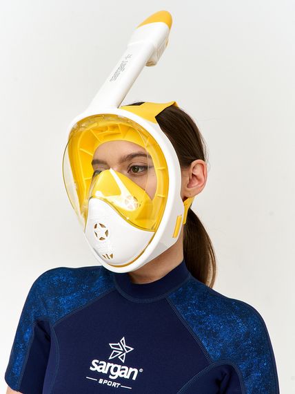 Маска полнолицевая Sargan Планета океан 2.0 белый/желтый