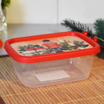 Контейнер для продуктов 0,5л прямоугольный "Игрушки", красный