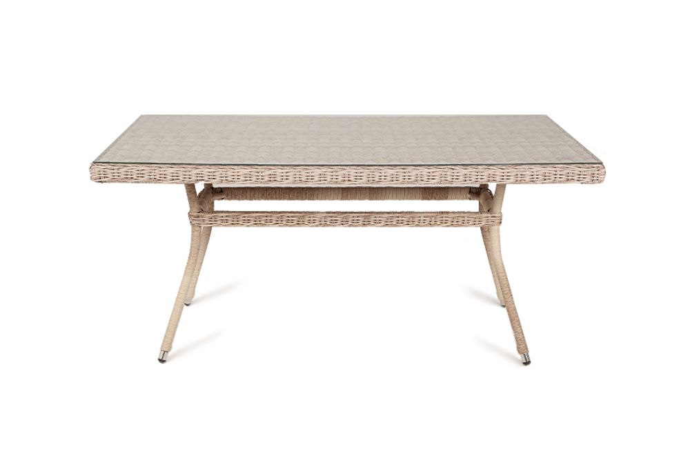 "Латте" плетеный стол из искусственного ротанга 160х90см, цвет бежевый