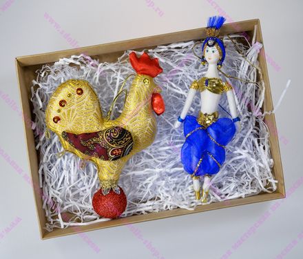 Набор ёлочных игрушек Золотой петушок