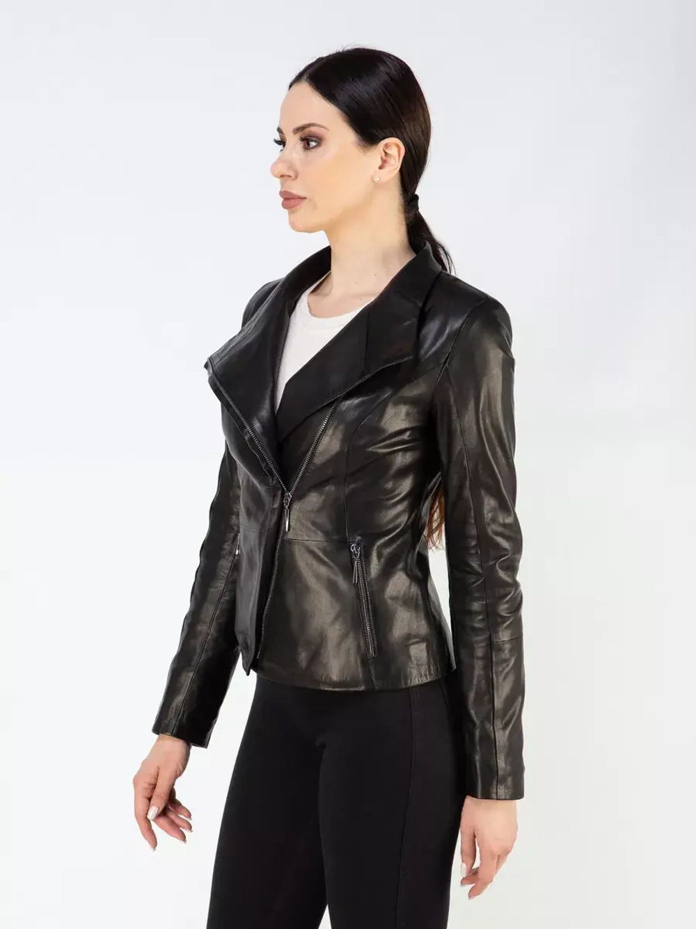 Кожаная куртка осень натуральная косуха