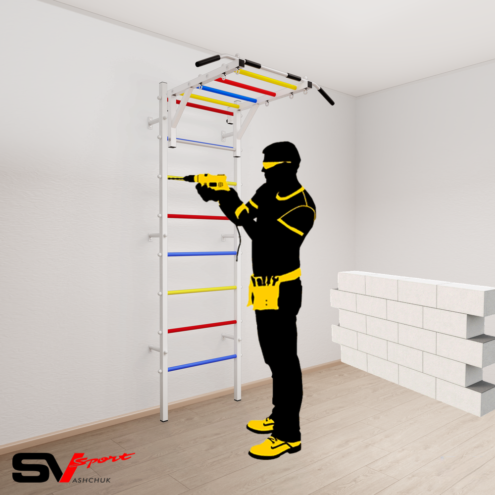 Монтаж шведской стенки Sv Sport в пеноблочные, газоблочные стены