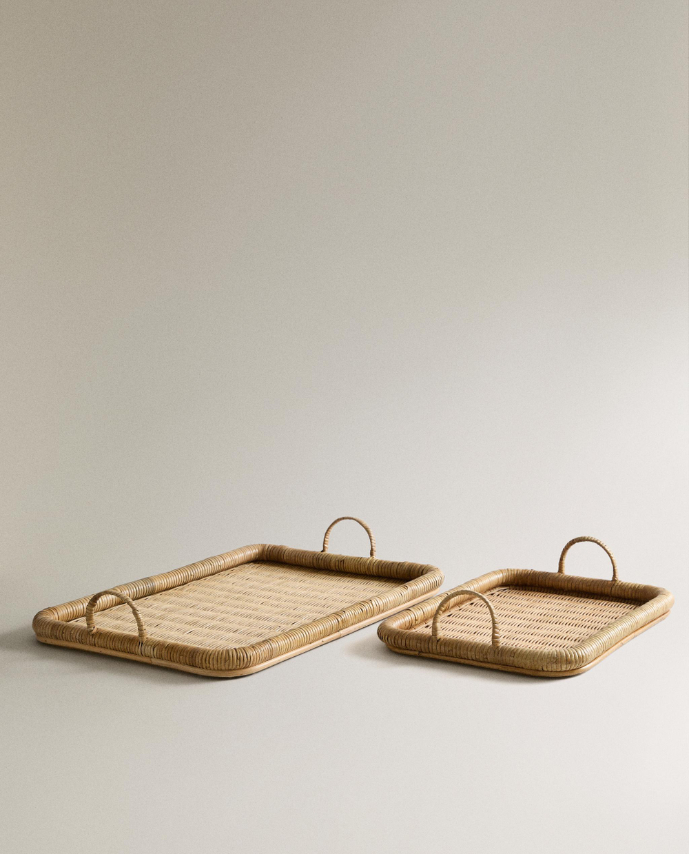 Zara Home Поднос из ротанга, цвет бежевый, 40 см