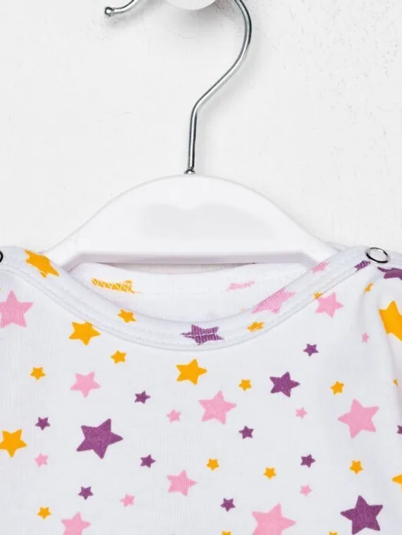 Боди детский, цвет белый/сиреневый, рост 62 см