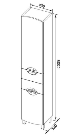 Шкаф-пенал для ванной Aquanet Асти 40 б\к черный