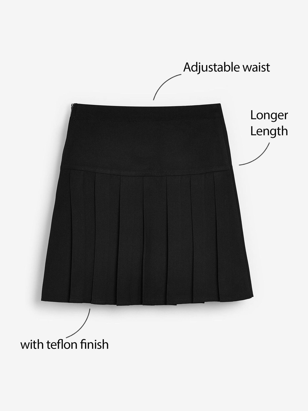 Юбка школьная для девочки Next 493-743 2 шт., Черный