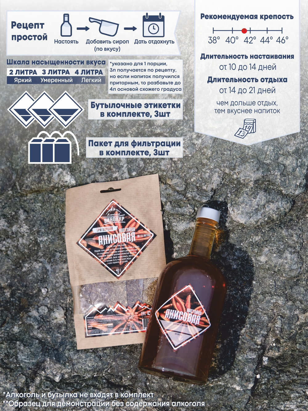 "Анисовая | Три порции", набор ингредиентов для настойки
