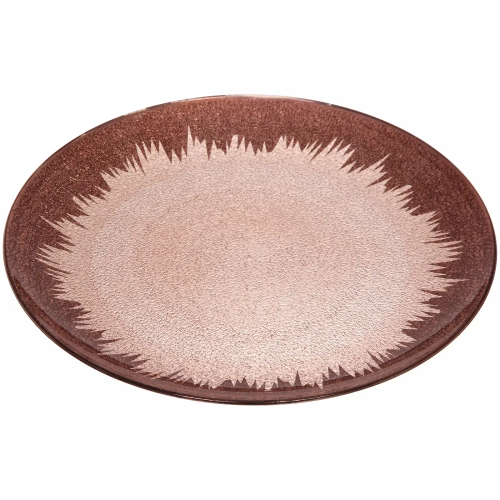 Блюдо для сервировки пластиковое 33см «Морозный узор» бронза