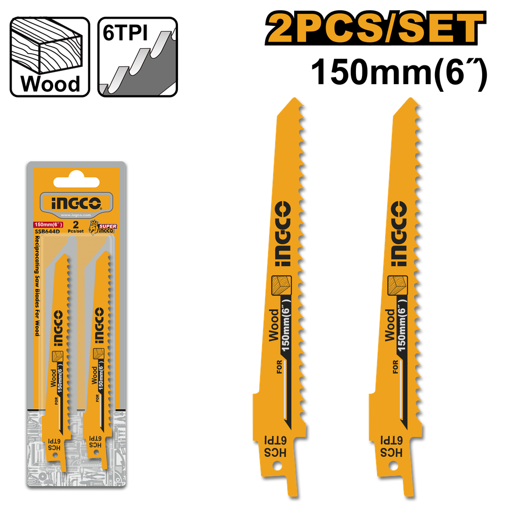 Полотна для сабельной пилы по дереву INGCO SSB644D