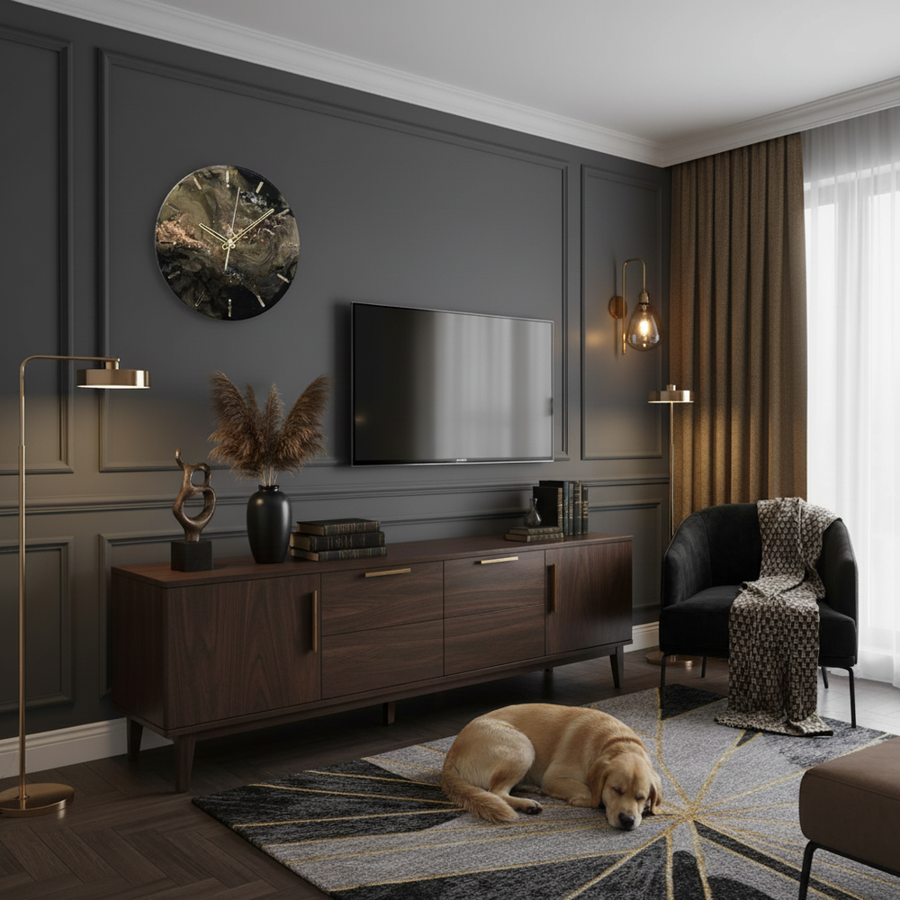 🕒 Часы настенные из эпоксидной смолы 30 см «Космическая бездна»