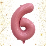 Шар фольгированный 32'/81см «Цифра «6» (розовый)