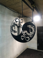 LazerVorota-Декоративное панно на стену из металла "Драконы Инь Янь v2"