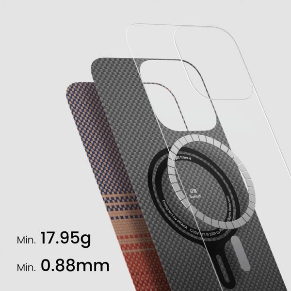 Чехол Pitaka Tactile Woven для iPhone 16 Plus, Закат | Sunset