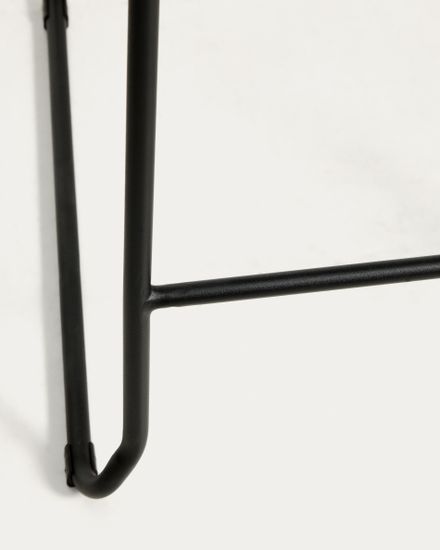 Полубарный стул Meli из серой синели с металлическими ножками, 65 см