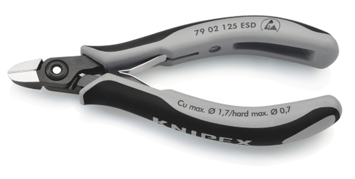 Прецизионные кусачки для электроники ESD 125 мм KNIPEX 7902125ESD
