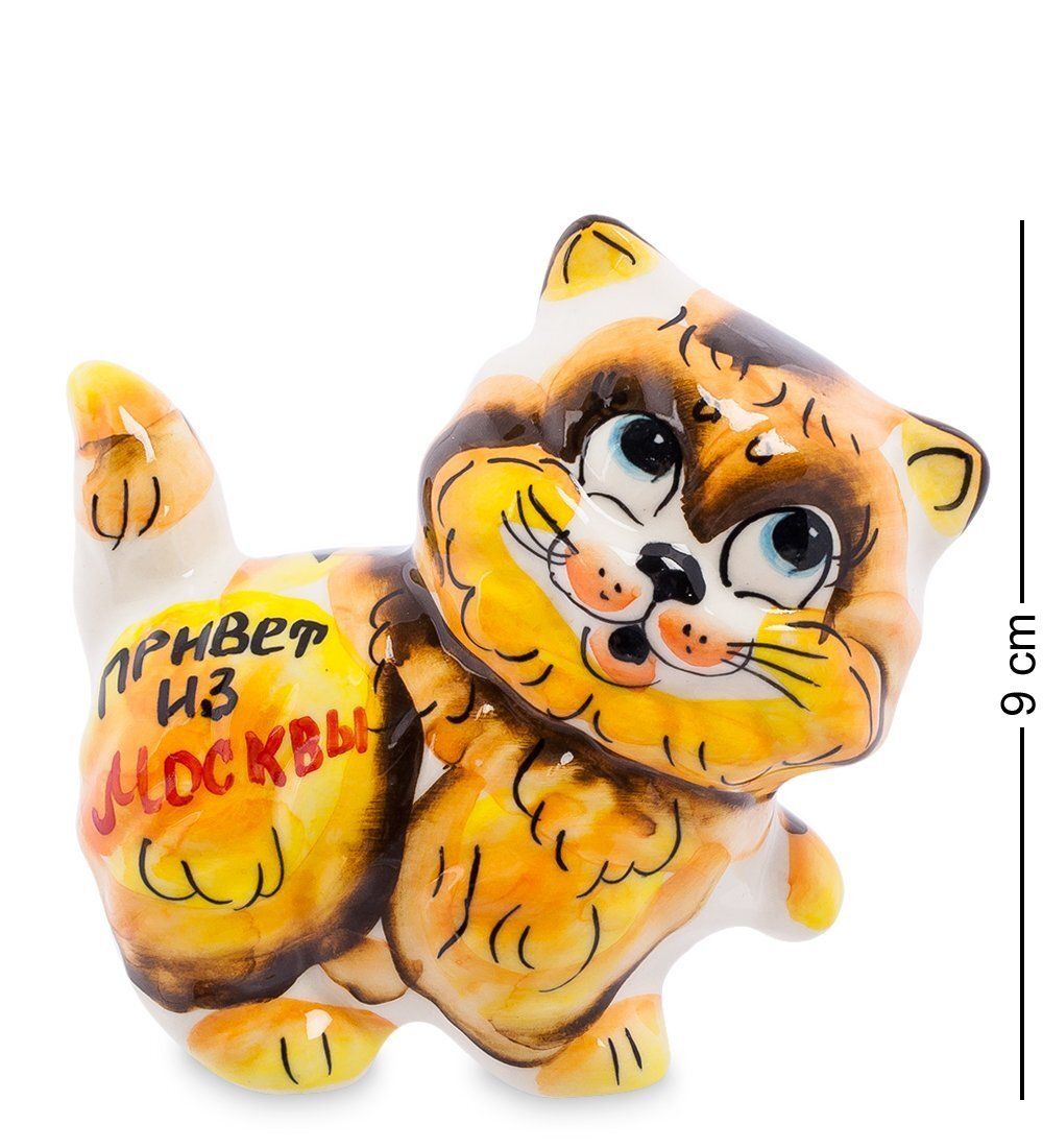 ГЛ- 364 Фигурка «Кот-Пушистик» цв. (Гжельский фарфор)