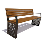 Скамейка стальная "Дрезден" сосна 0,6м, тик