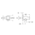 Держатель лейки встраиваемый круглый 3796CUC
