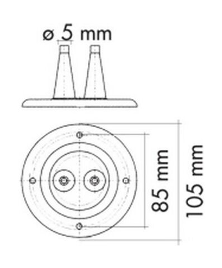 Уплотнитель для 2-х тросов управления белый, д. 105 мм