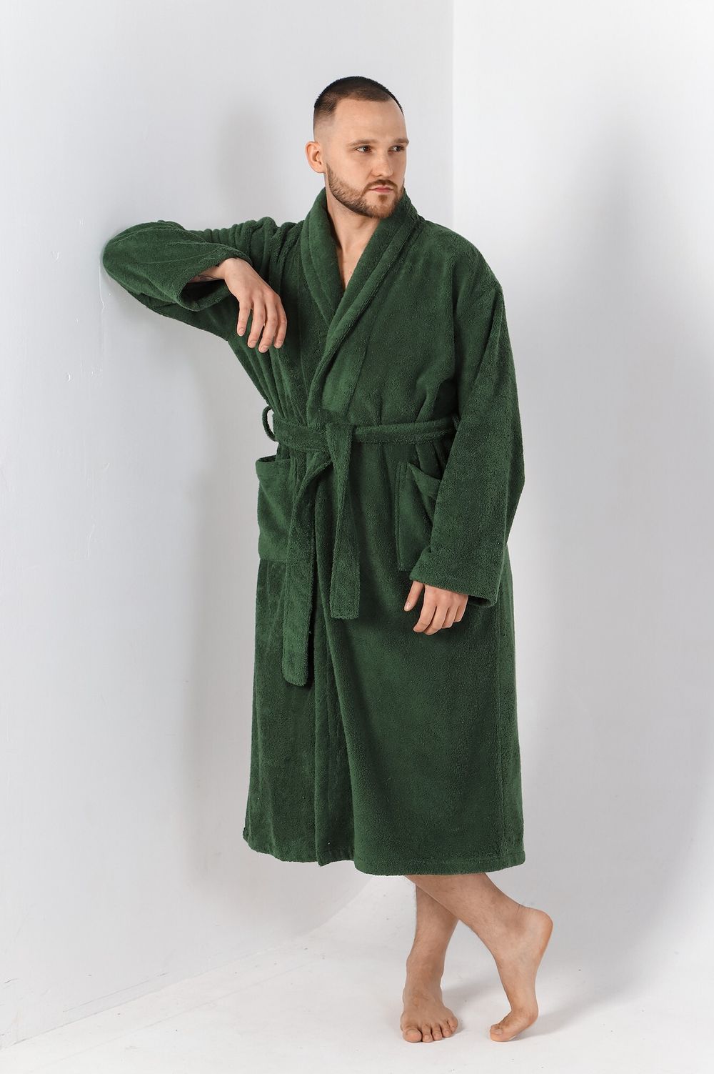 Халат мужской Комфорт-4 Виотекс ЗЕЛЁНЫЙ