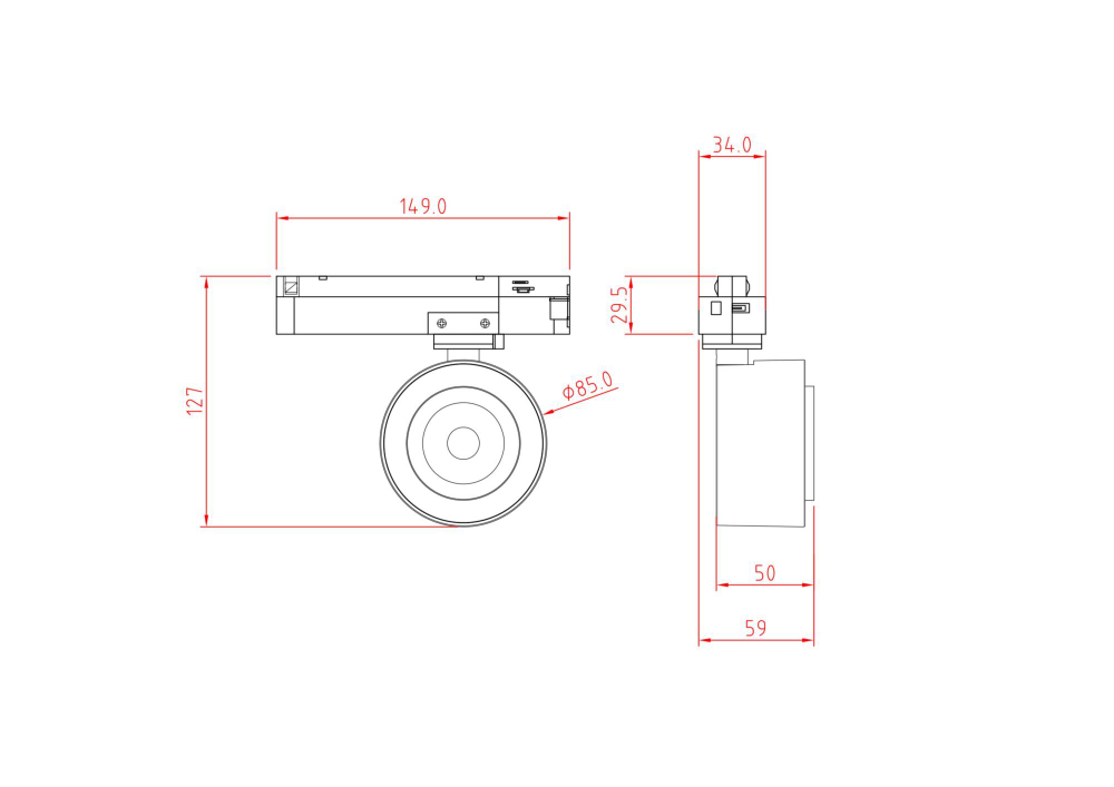 Трековый светильник Technical TR023-1-12W3K