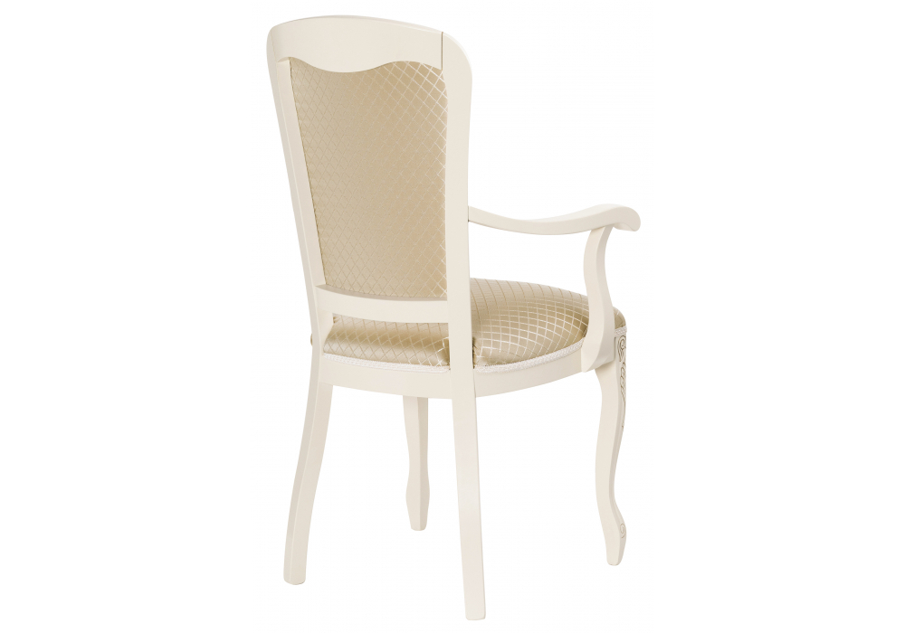Стул деревянный Woodville Клето патина золото, ромб, ножки белые