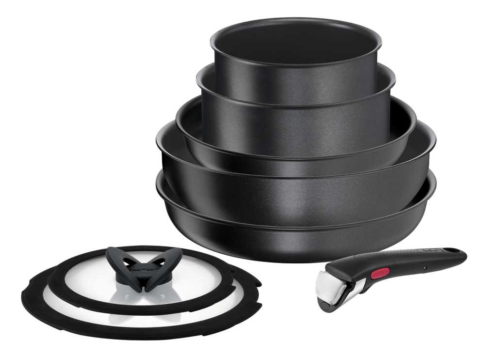 Набор посуды Tefal Ingenio Daily Chef Black 8 предметов 16/18/22/26/26 см L7629242