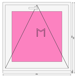 Пластиковое окно 850 х 850 фрамуга (форточка) ТермА Эко + Москитная сетка