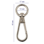 Фурнитура сумочная металл "Gamma" GH 111/13/10 Карабин 13 мм