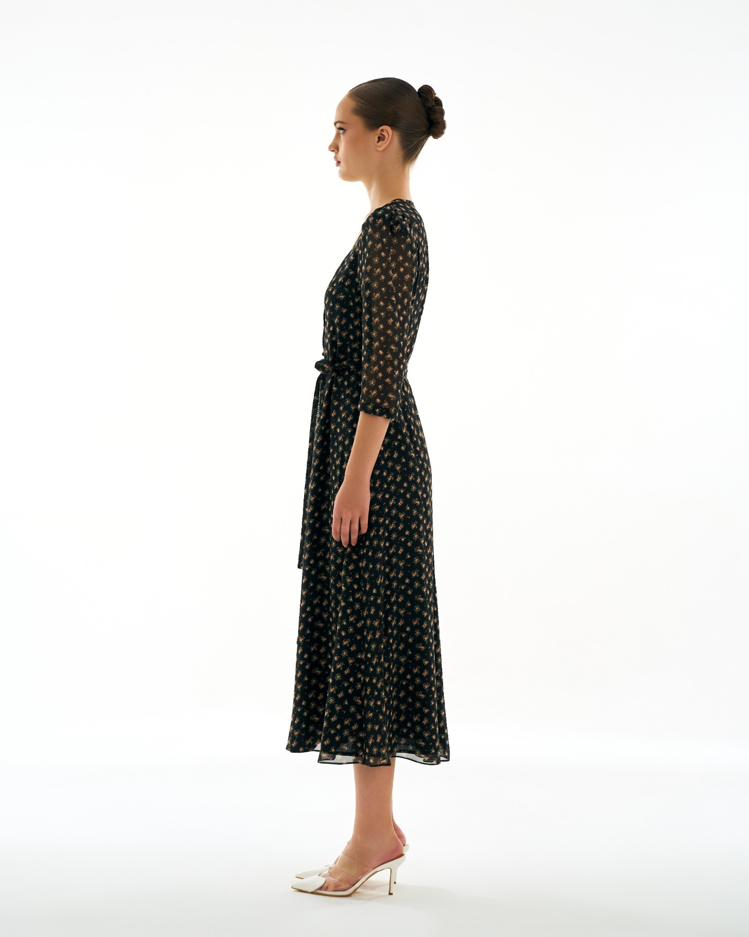 Платье Carmina (Кармина) черное в розочки