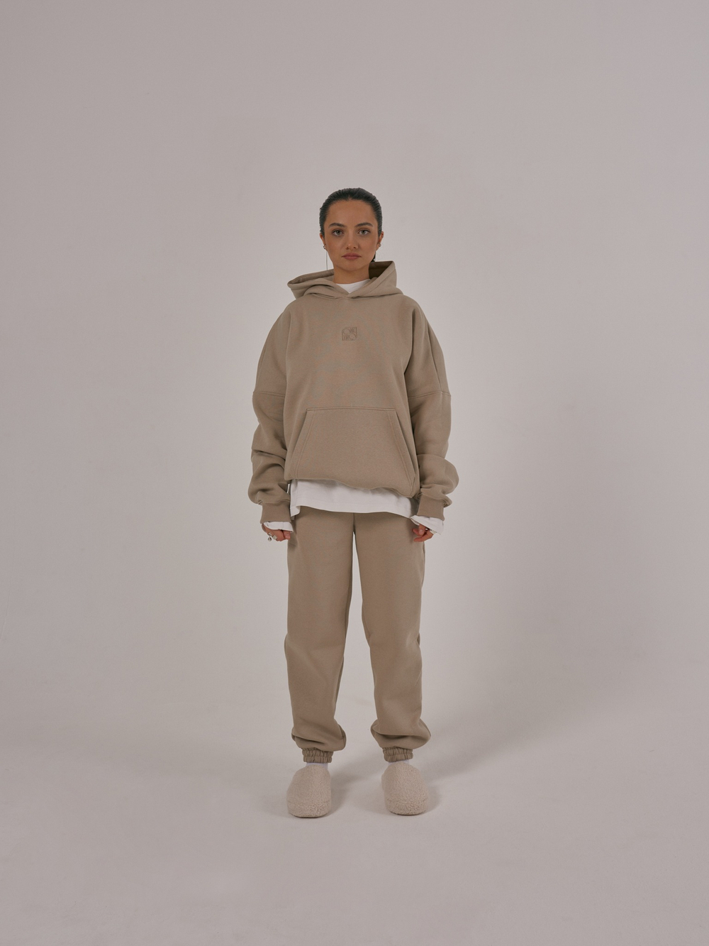 Hoodie Simple Taupe