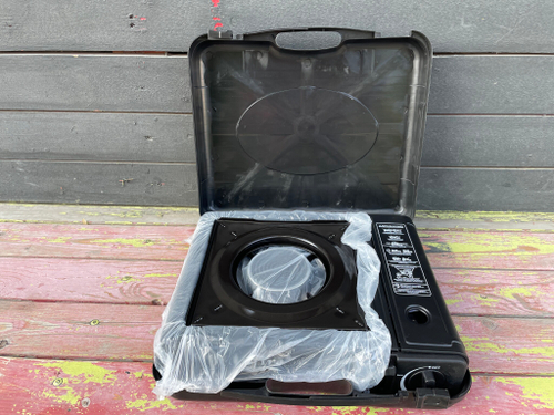 Туристическая газовая плитка с переходником / Портативная походная газовая плита