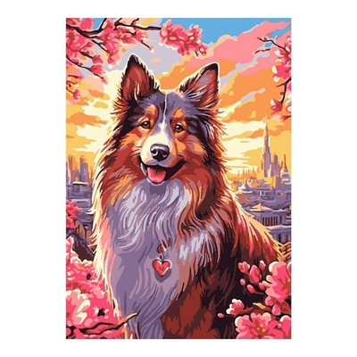 Картина по номерам 20*28,5см "Колли" (Lori)