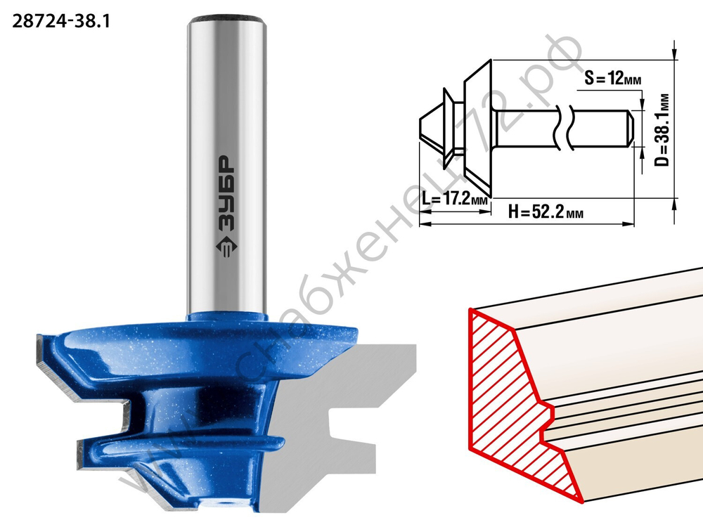 ЗУБР 38.1x14 мм фреза кромочная для углового сращивания