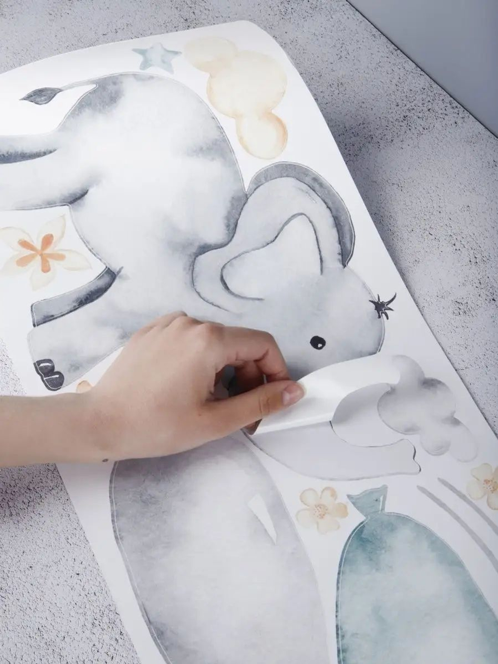 Интерьерные виниловые наклейки большие воздушные шары на стены в детскую, дома, облака, пейзаж