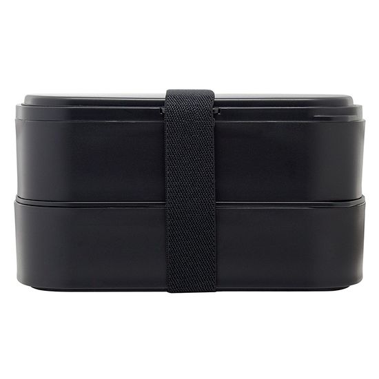 Ланч-бокс с приборами food time, 1 л, черный