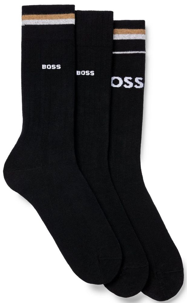 Теннисные носки BOSS x Matteo Berrettini Three-pack Of Regular-Length Socks With Signature Stripes