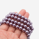 Хрустальный жемчуг, оттенок "PurpleAsh", шар 8мм, улучшенное покрытие