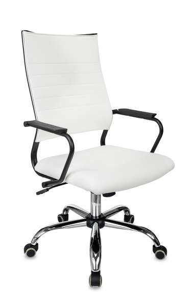 Кресло руководителя Бюрократ CH BALANCE SL Line белый экокожа крестов. металл хром