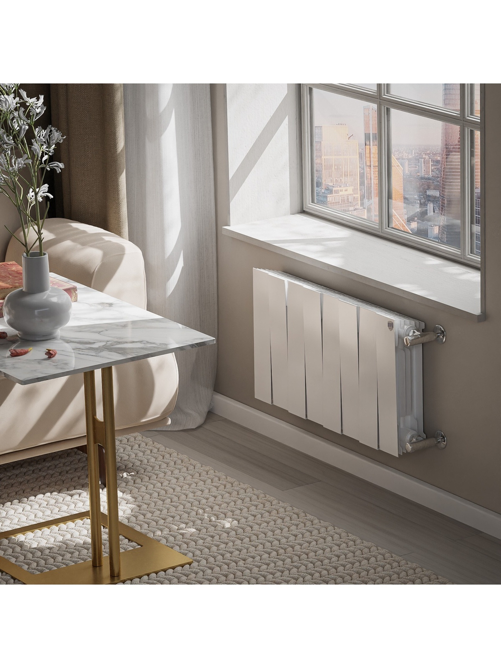 Радиатор биметаллический Royal Thermo PianoForte 300 Белый - 8 секц.