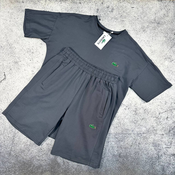 Костюм футболка/шорты Lacoste grey