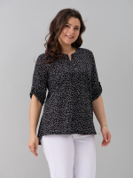 Блузка БЛ-131/черный-горох