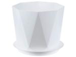Кашпо Призма 1л 13см с поддоном (белый)