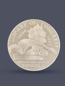 Монета 1 доллар (dollar) 2000 "200 лет Библиотеке Конгресса"