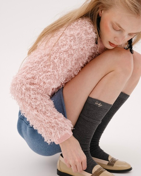 Гольфы в рубчик с шерстью Кончик карандаша