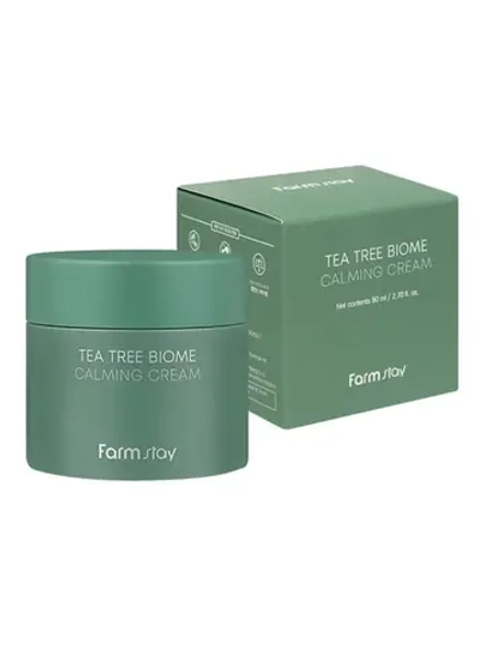FARMSTAY - КРЕМ ДЛЯ ЛИЦА УСПОКАИВАЮЩИЙ С ЭКСТРАКТОМ ЗЕЛЕНОГО ЧАЯ TEA TREE BIOME CALMING CREAM, 80 ML