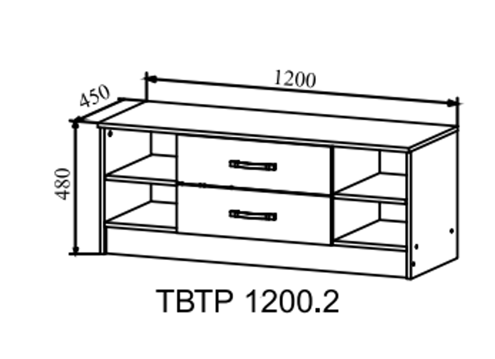 Тумба под ТВ "Ронда" ТВТР 1200.2 (венге/дуб молочный), ДСВ-Мебель, г. Пенза