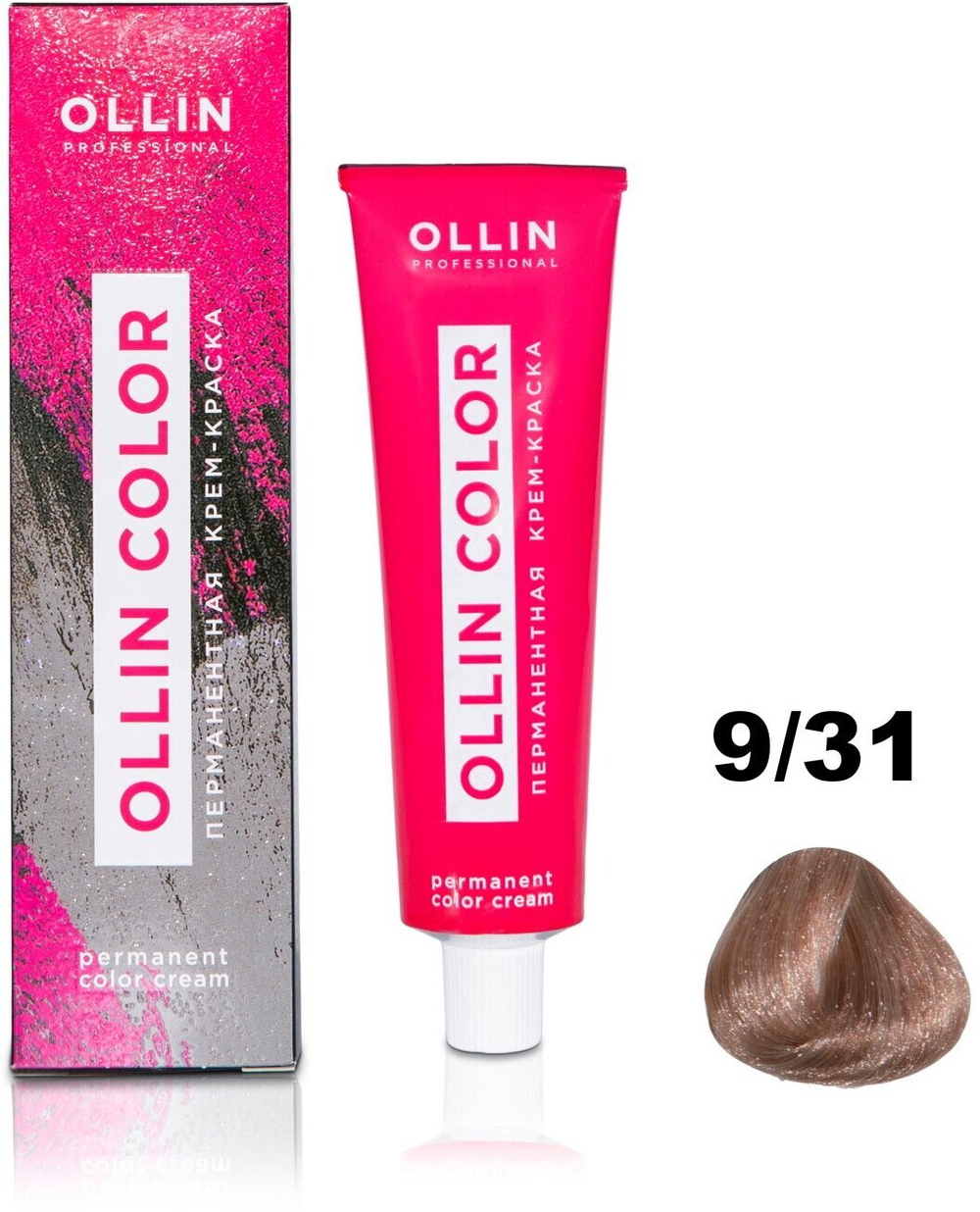 OLLIN COLOR 9/31 блондин золотисто-пепельный 60мл Перманентная крем-краска для волос