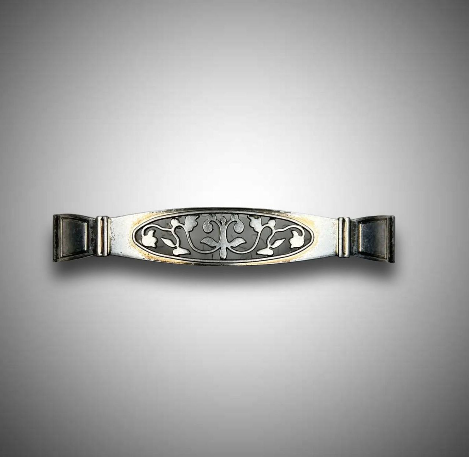 ручка22570F крепления (12,8см) серебро патина бронзовая