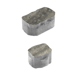 Тротуарная плитка Арена - Листопад гладкий Антрацит, комплект из 2 видов плит